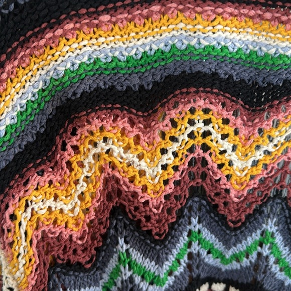 Free People Feeling Nostalgic Knit Woven Cardigan M Muilticolor Sweater - Picture 14 of 15